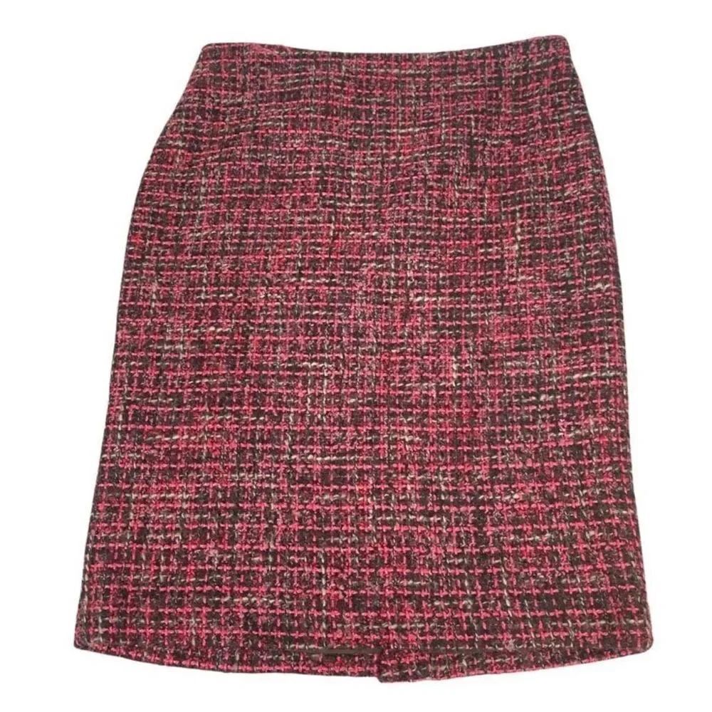 Talbots Tweed Pencil Skirt size 4P Coral Brown
